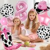 Cowgirl Party Decorations Include Cowgirl Boot Cowboy Hat Balloon Number 8 Balloons 40 Inch for Farm 8th Birthday Western Themed Baby Shower Pink Bachelorette Party Supplies