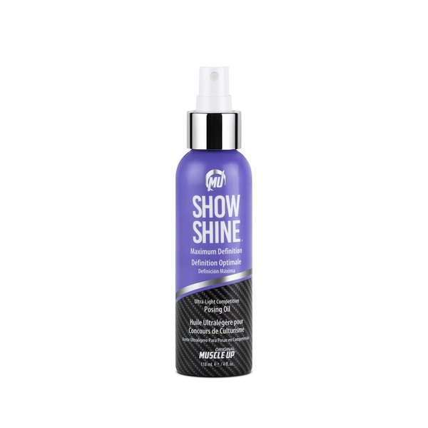 Pro Tan Show Shine Ultra-Light Posing Oil, 4 oz, Glossy Finish, Organic, For Fitness Events, Modeling, Photoshoots, All Skin Tones