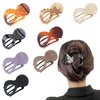 8Pcs French Concord Flat Hair Clips, FHDUSRYO 3.35 inch Flat Hair Claw Clips, Alligator Hair Clips Volume Strong Hold Banana Barrettes, Non-slip Hair Clamps Jaw Clips for Women, Girl, Thick Hair