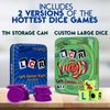 George & Company LLC LCR (Left Right Center) in Blue & LCR Wild Dice Game in Green Tin Gift Set Bundle - 2 Pack