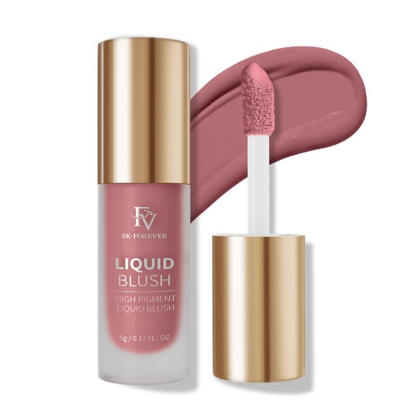 FV Liquid Blush, Long Lasting & Blendable Cream Blush for Cheeks, High Pigmented Dewy Blush Makeup, Buildable Face Blushes for Healthy Natural Finish (Courage)