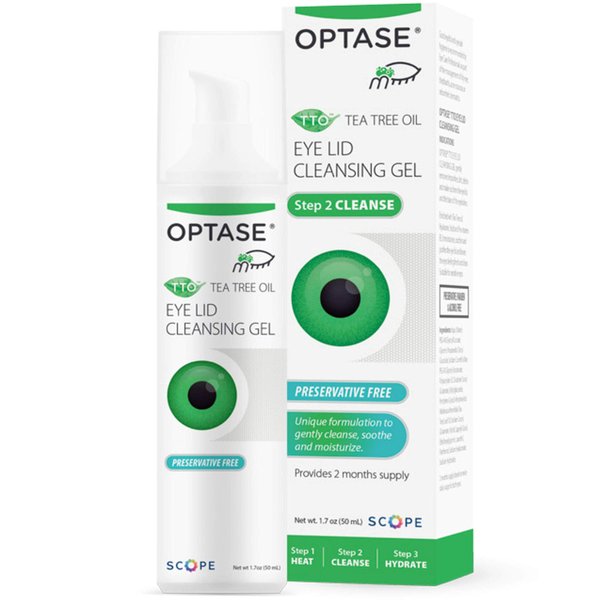 Optase TTO Eye Lid Cleansing Gel - Tea Tree Oil Eyelid Cleanser for Dry Eye Relief - Preservative Free, Natural Ingredients - Soothes Dry Eye and Eyelid Irritation - Made With Pro-Vitamin B5-1.7 oz