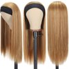 libaute Synthetic Headband Wig Highlight Wig Honey Blonde Straight Wigs with Headband Party Daily Wig Heat Resistant Fiber Wig 30 INCH