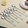 Long Handle Spoon, Coffee Stirrers, Premium Stainless Steel Ice Cream Spoon, Cocktail Stirring Spoons, Tea Spoons, Set of 8 (Silver)