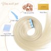 LADY MIRANDA Blonde Tape in Hair Extensions Human Hair 100% Remy Hair Platinum Blonde 20 Inch 20 Pcs 50g/pack Tape in Hair Extensions Real Human Hair Long Lasting Tape in Extensions