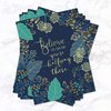 Believe You Can Note Cards / 24 Inspirational Floral Notes With White Envelopes / 3 1/2" x 4 7/8" Motivational Greeting Card Pack/Made In The USA