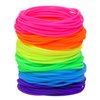 Penta Angel Silicone Jelly Hair Tie Bracelet Penta Angel 120Pcs Adult Size Retro Solid Neon 80s Style Costume Wrist Band Elastics for Men Women Party Favors (120)