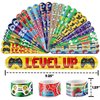 Cherisnowy 48 PCS Game Party Favors 24PCS Tattoos Sticker 24PCS Slap Bracelets Wristbands Perfect for Themed Birthday Baby Showers or Classroom Rewards Ideal Decor and Gifts for Girls and Boys