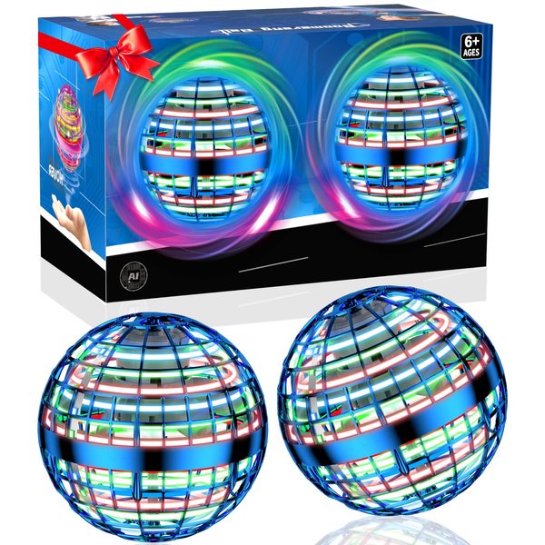 2PCS Flying Orb Ball Toys 2024, Uique Gift Hand Controlled Boomerang Hover Ball, Mini Drone Cosmic Globe Fidget Spinning Kids Adults Outdoor Fly Toy Birthday for Boys Girls Teens