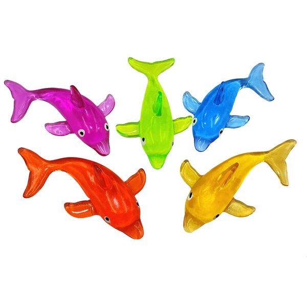5Pack Super Stretch Sticky Dolphin Mochi Squishy Toys,Soft Stress Relief Fidget Toys, Goodie Bag Stuffers,Classroom Prizes,Birthday,Party Favors