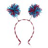 4th of July Pom Head Bopper Pom Pom Headband Fun Fluffy Ball Head Bopper Red White and Blue Spings Pom Headwear Patriotic Accessories for Women Girls Kids Independence Day Parade Party Favors 1PCS