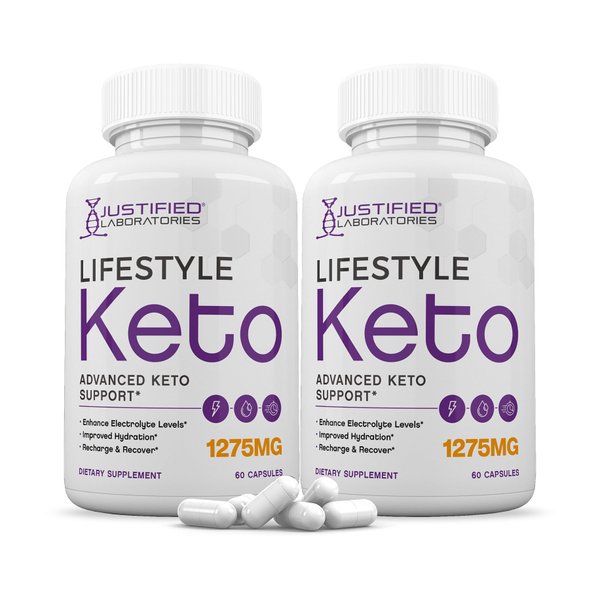 (2 Pack) Lifestyle Keto Pills 1275MG New & Improved Formula Contains Apple Cider Vinegar Extra Virgin Olive Oil Powder Green Tea Leaf 120 Capsules