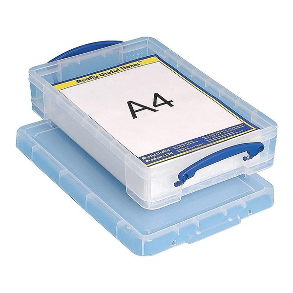 Really Useful Box 4 Liter Snap Lid Storage Bin (4 LITRE CLEAR)
