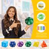 Arrowbash 7 Pcs Jumbo Polyhedra Dice 3.94 Inch Jumbo Foam Polyhedral Dice 7 Set 4, 6, 8, 10, 12, 20 Sides Dice Gifts for Games Teach Numbers Addition Subtraction Probability Learning