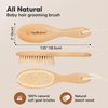 Baby Hair Brush - Baby Brush with Soft Goat Bristles, Cradle Cap Brush, Perfect Scalp Grooming Product for Infant, Toddler, Kids, Newborns, Baby Girls, Boys (Walnut, Oval)