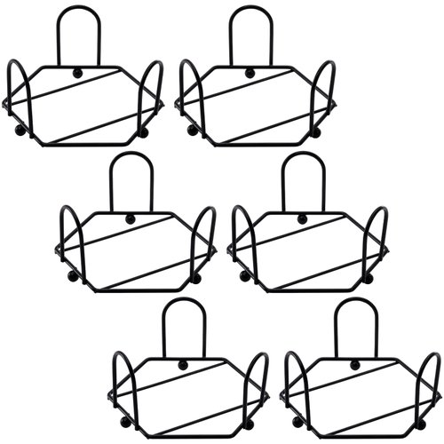 Kingrol 6 Pack Metal Coaster Holders, Coaster Stands for 4-Inch Round and Square Coasters, Hold 4 to 6 Coasters, Black