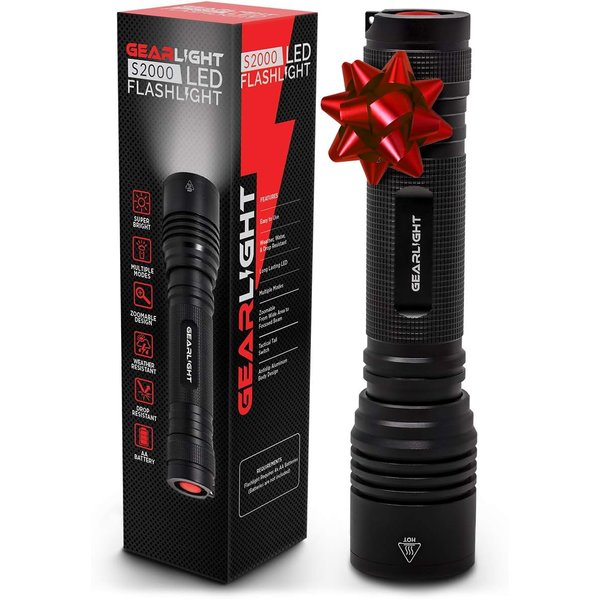 GearLight S2000 LED Flashlight High Lumens - Super Bright, Powerful, Mid-Size Tactical Flashlight for Outdoor Activity & Emergency Use - Stocking Stuffer Christmas Gifts for Men