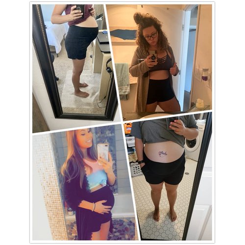 fitglam Women's Maternity Shorts Over Belly Pregnancy Clothes Pajamas Lounge Workout Sleep Shorts with Pockets Black