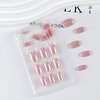 Short Press on Nails Chrome Pink Square Fake Nails, Chrome Powder Glazed Acrylic Nails, Shiny Glossy Gel False Nails Kits Salon Quality Stick Glue on Nails Tip 24 Pcs