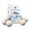 Woolzies Wool Dryer Balls Organic: 6 XL Laundry Balls for Dryer + 10 ml Still Breeze Essential Oil Combo for use as 100% Pure and Natural Fabric Softener | Best Scented Wool Balls Laundry