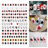 Poker Nail Art Stickers Decals 3D Card Nail Art Supplies Fashion Playing Cards Designer Nail Sticker Red Heart Diamond Spades Geometric Letter Nail Designs Sticker for Acrylic Nails (8 Sheets)