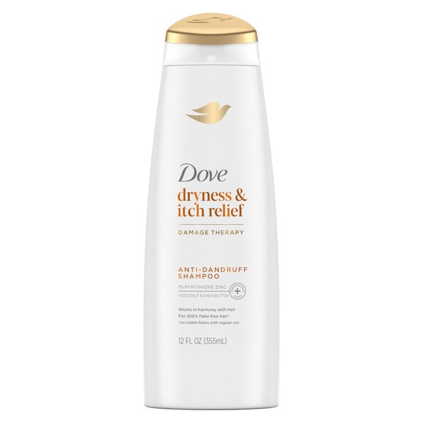 Dove DermaCare Scalp Anti Dandruff Shampoo Dryness and Itch Relief for Dry and Itchy Scalp Dry Scalp Treatment with Pyrithione Zinc 12 fl oz