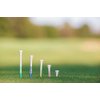 J&M PTS Pro Length Max Golf Tees (50-Count), White/Green, 4-Inch