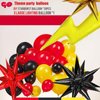 Red black yellow balloon garland kit 127pcs with Flash lightining Starburst mylar balloons for Cartoon superhero theme Race Car Party Theme birthday decorations