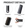 2 Pcs Travel Folding Boar Bristles Hair Brush, Collapsable Pocket Anti-Static Range Mini Beard and Hair Styling Tool for Women and Men (Black)