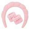 Casoty 3 Pcs Terry Cloth Headband Face Wash Headband and Wristband Set, Skin Care Headbands, Hair Band Spa Headband and Wristband Set, Makeup Headband for Face Washing Shower Yoga