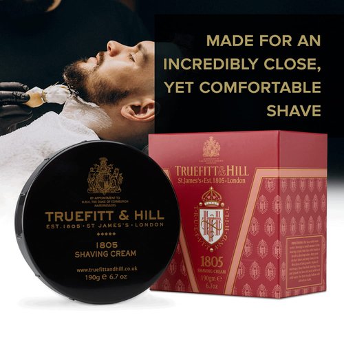 Truefitt & Hill Shaving Cream Bowl - 1805 | Smooth Glide for Close, Yet Comfortable Hydrating Shave (6.7 ounces)