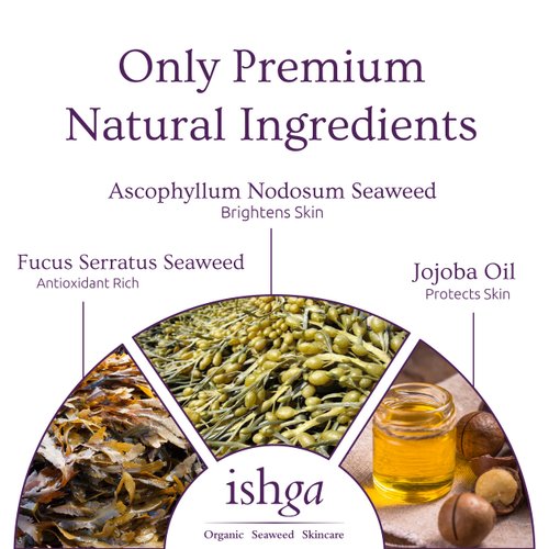 Ishga Exfoliating Face Wash | Natural & Organic Skincare | Scottish Seaweed | for All Skin Types | Vegan & Cruelty Free | 3.38 Fluid Ounces
