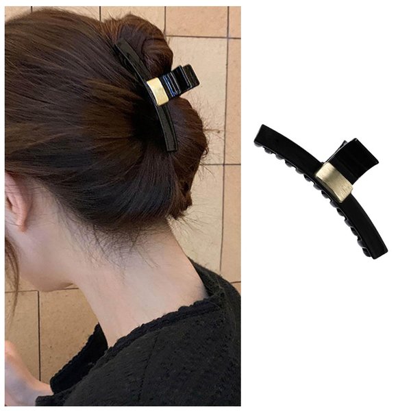Vacaonio Black Plastic Hair Claw Clip Medium Hair Claw Clips Clamp Thick Curly Hair Non Slip Hair Claws Thick Curly Hair Claw Decorative Hair Accessories for Women and Girls Headdress