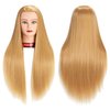 Traininghead 26"-28" Mannequin Head Hair Styling Training Head Manikin Cosmetology Doll Head Synthetic Fiber Hair Hairdressing Training Model with Clamp Stand (1813W2720)