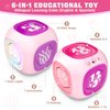 Musical Learning Toys for 1+ Year Old Girl, Bilingual Early Learning Educational Cube with Light & Sound, Baby Girl Toys 12-18 Month, Christmas Birthday Gifts for Toddler Girl 1-2 Year Old