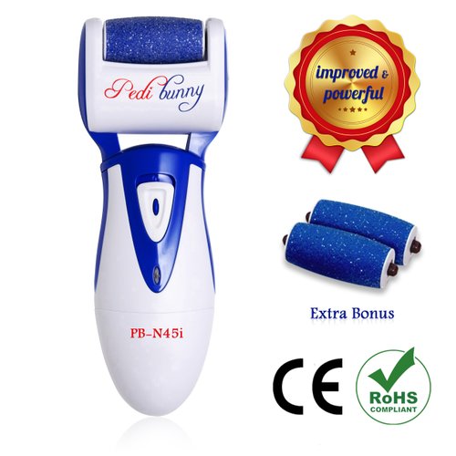 Electric Foot Callus Remover - Rechargeable Electronic Foot File - Professional Pedicure Tools with 3 Rollers - Foot Scrubber for Dry Cracked Feet and Dead Skin - Foot Sander for Men and Women