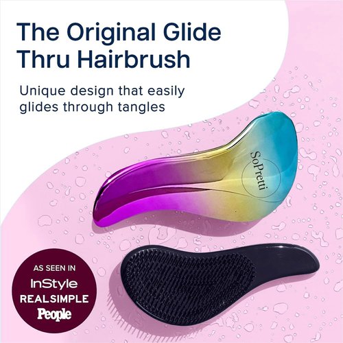 SoPretti Sapphire Glide Thru Hairbrush - Hair Detangler Brush Wet Hair Brush - Detangle Brush for Men and Women