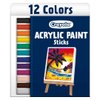 Crayola Acrylic Paint Doodle Sticks (12ct), Acrylic Paint Marker Set, Quick Dry, Multi-Surface, Less Mess Kids Paints, Ages 8+