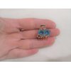 Generic Small mini rose gold double diamond hair claw clip with crystals (Primary color: Clear), 1 Count (Pack of 1)