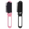 Travel Hair Brush with Mirror, 2 PCS Folding Comb Hair Massage Comb Compact Hair Brush Mini Hair Brush for Purse Small Wet Hair Brush for Women Men