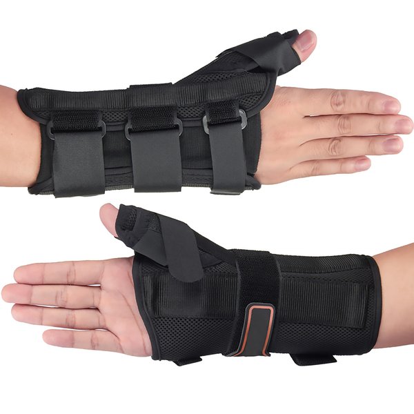 Wrist Brace with Thumb Spica Splint, Wrist splint & Thumb Splint Brace and Stabilizer, Relieve and Treat for De Quervain's Tenosynovitis, Arthritis, Sprains, Carpal Tunnel Pain, Tendonitis (Right,S)