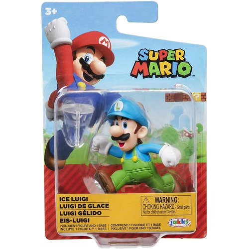 Super Mario Action Figure 2.5 Inch Ice Running Luigi Collectible Toy