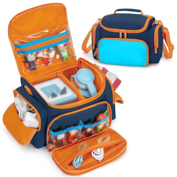 GRAOSO Carrying Case Compatible with Toniebox, Portable Bag for Audio Player Starter Set, Storage Travel Case for Charging Station Headphone, with Shoulder Strap and Handle, Blue(Case Only)