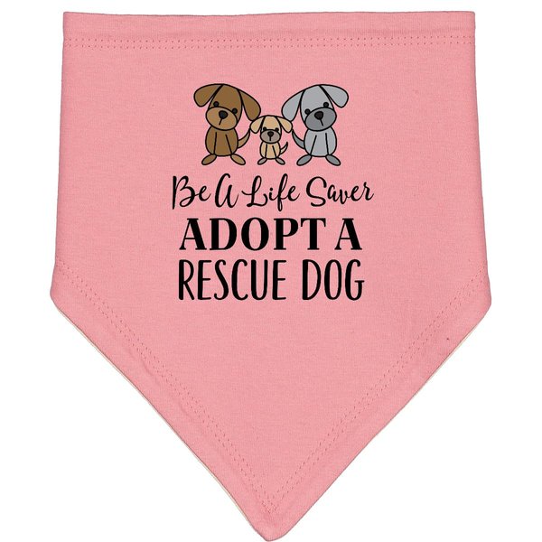 inktastic Adopt a Rescue Dog Pet Baby Bandana Bib Mauve and Natural 2bf60