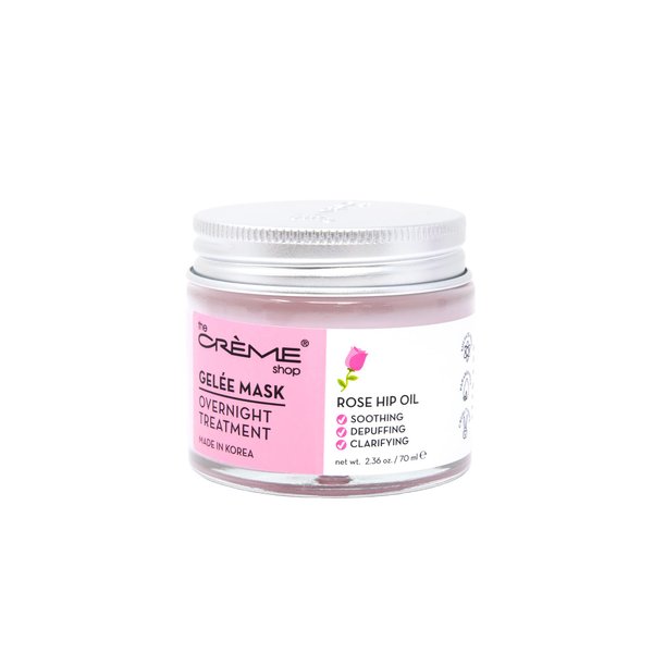 The Crème Shop Korean Skincare | Overnight Gel Mask for Moisturizing and Hydrating, Anti-Aging, Brightening, Relief facial skin care - 2.36 oz (Rose Oil)