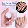 PrettyDiva Aurora Chrome Nail Powders - Mermaid Chrome Nail Powder Iridescent Pigment Pearl Mica Powder for Nail Art, White Irridescent Chrome Powder Pigment for Nails Chameleon Unicorn Powder Glitter