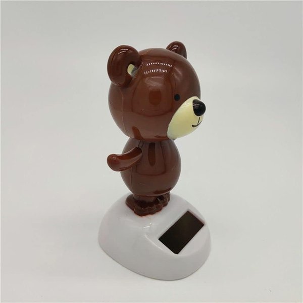 Brown Solar Dancing Bear, Solar Powered Dancing Figurine Car Dashboard Decor, Bobbling Head Bear Shaking Head Dolls Solar Power Kits Learning and Education