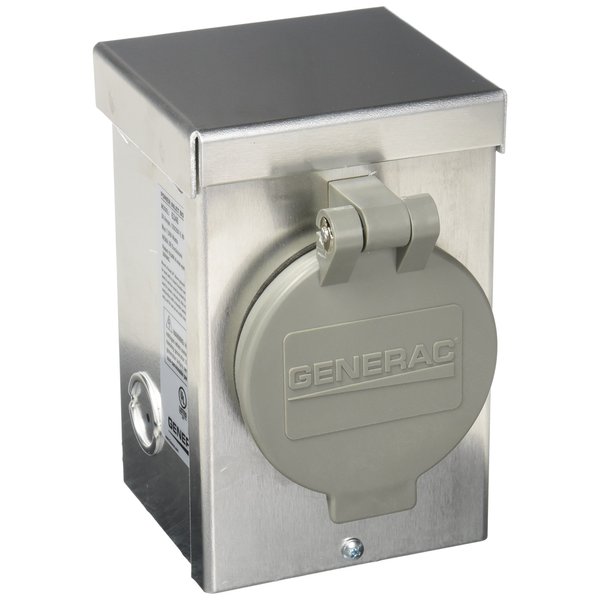 Generac 6346 30-Amp 125/250V Aluminum Power Inlet Box - Weather-Resistant Outdoor Generator Connection