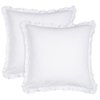 100% Washed Cotton Euro Shams with Ruffle, 2 Pack 26" x 26" Cotton Euro Sham Pillow Covers, No Insert, Ultra Soft Decorative Farmhouse Pillow Covers for Bed Sofa, White