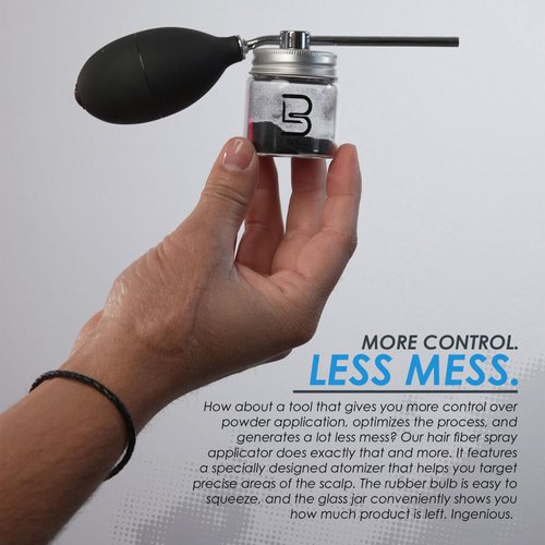 Level 3 Hair Fiber Applicator - Precision Usage for Barbers - Simple to Use, Black